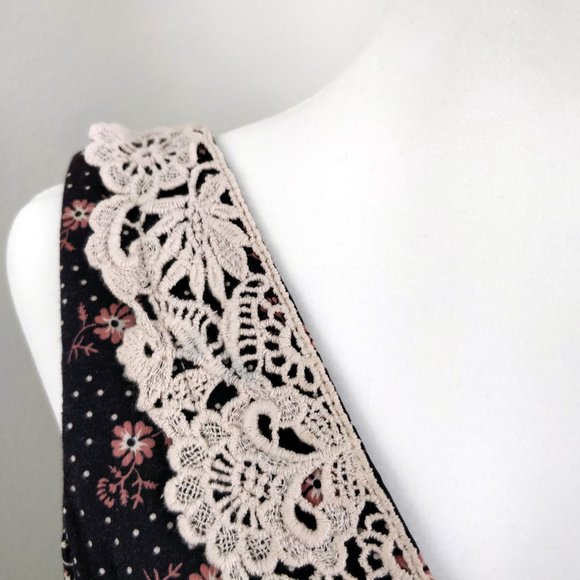 Gunne Sax Calico Floral Brown Pink Corset Sundress - Picture 5 of 16